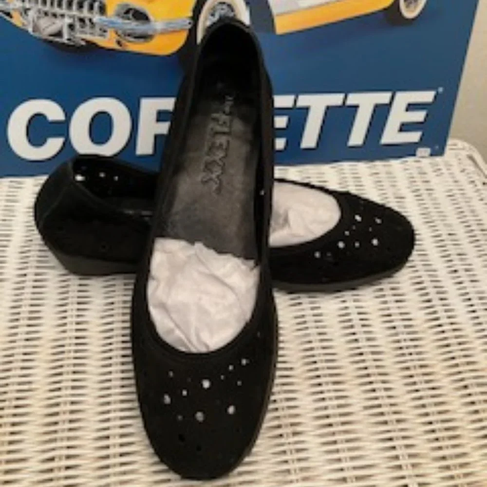 The Flexx Black Comfortable Mini-Wedge Shoe Size 8-1/2 Excellent - Picture 2 of 7
